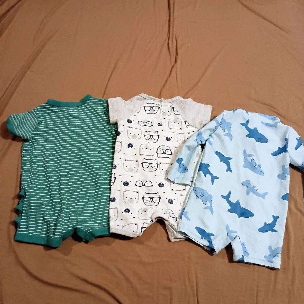 3pc Infant Boys Summer‎ Romper Bundle